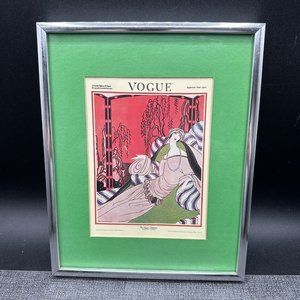 VOGUE MAGAZINE Cover Reproduction Litho Framed Sept 1922 Helen Dryden Art Deco